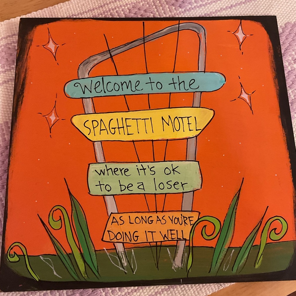 Painted rock lyric art
